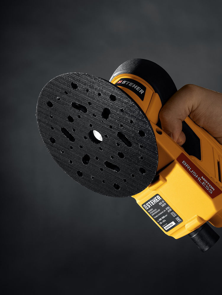 Машина орбитально-шлифовальная бесщеточная d125 / d150 мм, 2.5 мм, 350 Вт, кейс BOS-25 Duo STEHER BOS-25