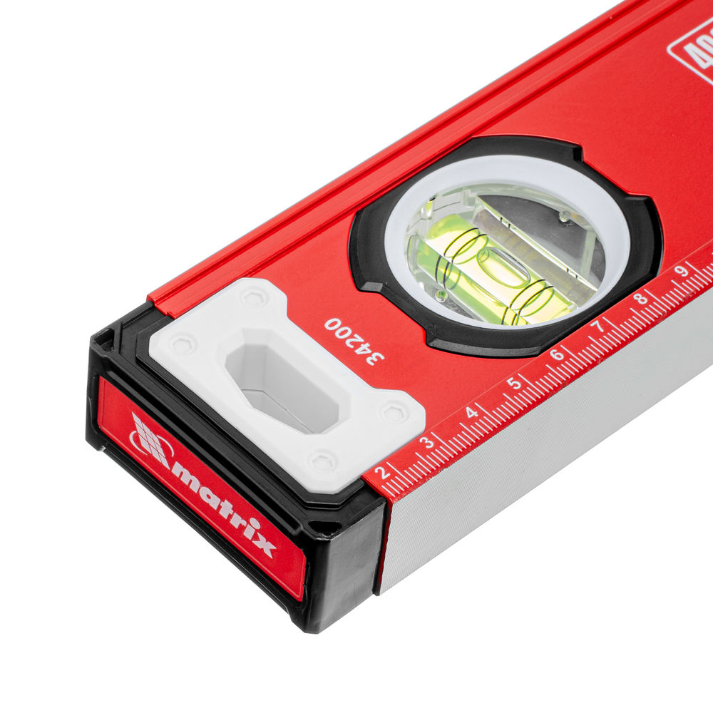 Уровень алюминиевый, фрезерованный, 3 глазка, 400 мм Matrix (34200)