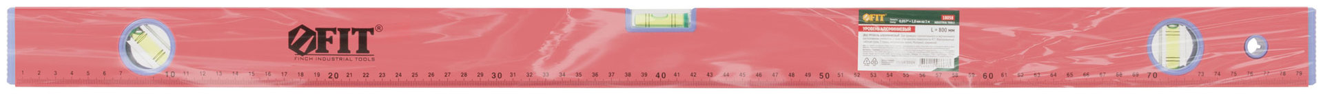 Уровень Стандарт, 3 глазка, красный корпус, фрезерованная рабочая грань, шкала 800 мм (18058)