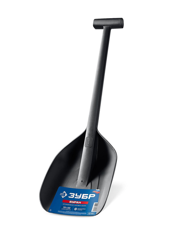 Снеговая лопата автомобильная монолитная ударопрочный пластик 690 мм ЗУБР БУРАН Профессионал 421851