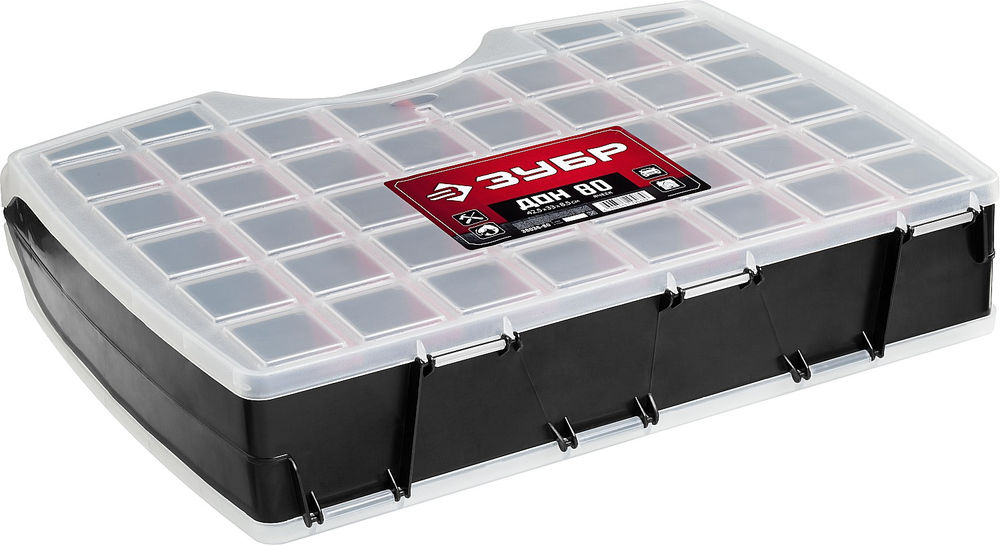 Органайзер 425 х 330 х 85 мм двухсторонний с 80 ячейками ЗУБР ДОН-80 38036-80