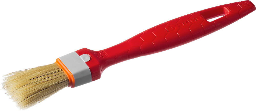 Кисть плоская 25 мм, 1, светлая натуральная щетина, пластмассовая ручка, все виды ЛКМ ЗУБР УНИВЕРСАЛ 01015-025