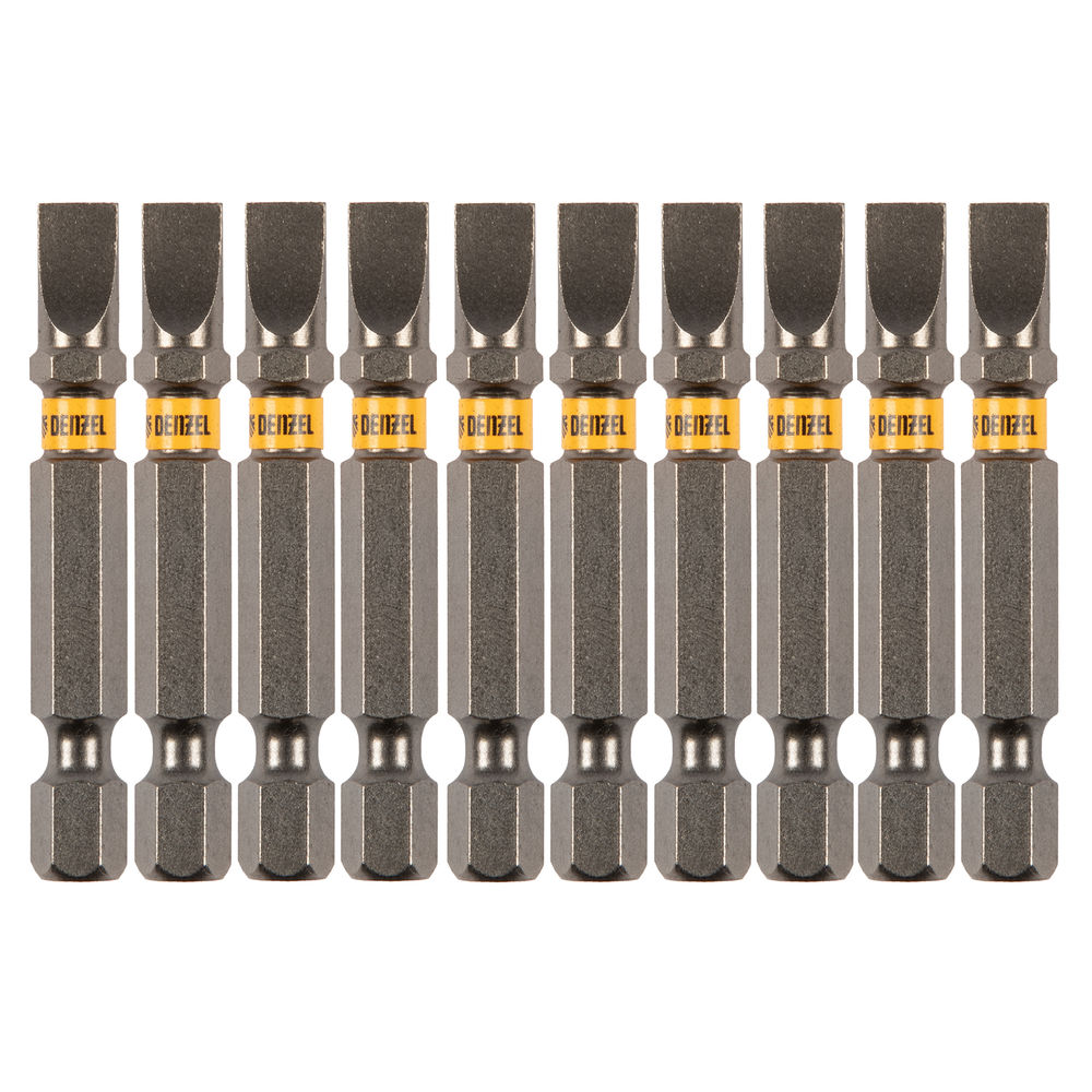 Бита SL6,0х50, сталь S2, шестигранный профиль, 10 шт. Е 6,3 Denzel (11660)