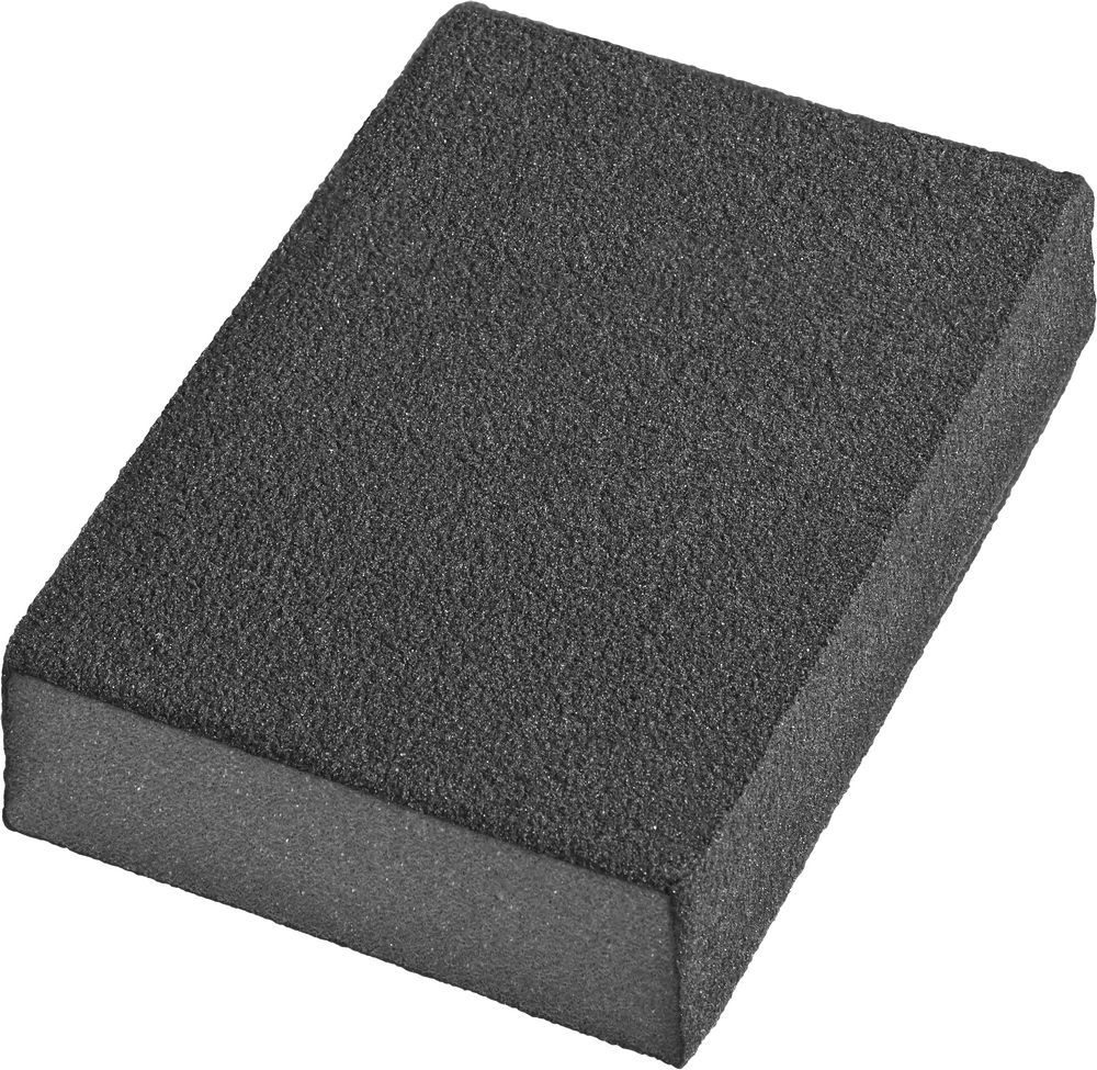 Четырехсторонняя водостойкая шлифовальная губка Р120, 100 х 68 х 26 мм DEXX 35637-120