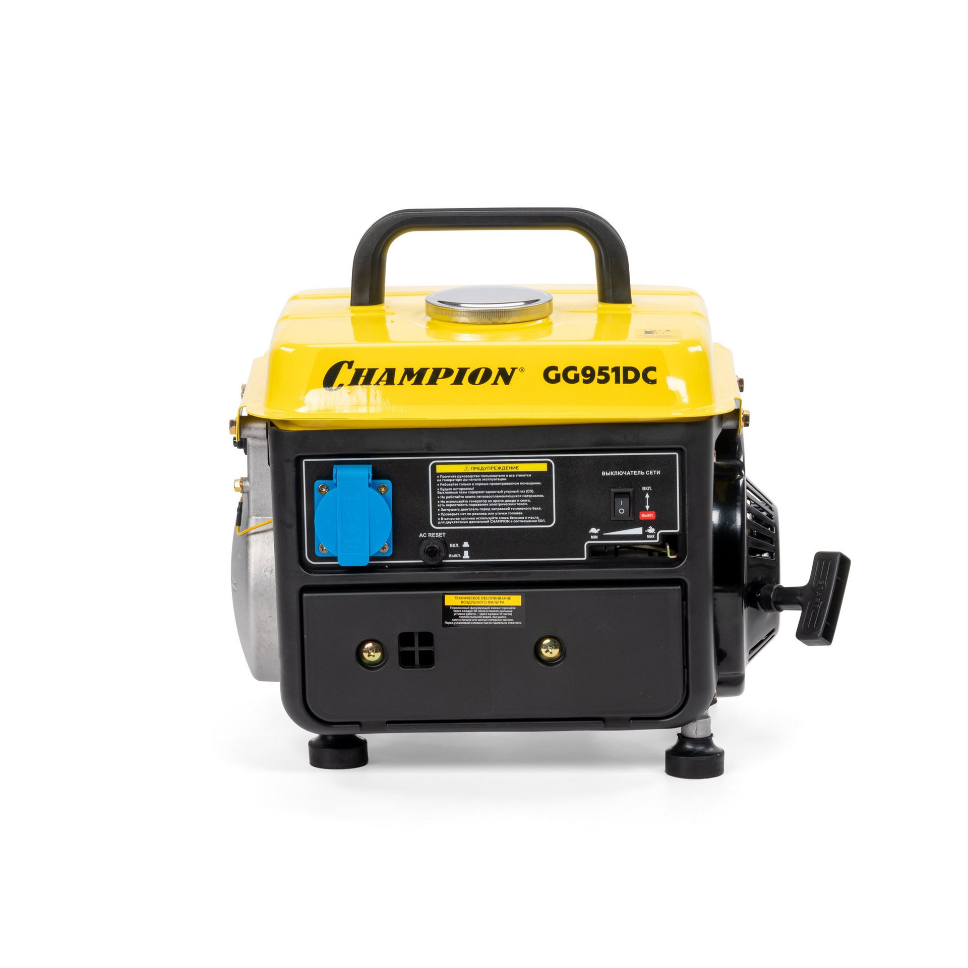 Генератор CHAMPION GG951DC (0,65/0,72кВт 1,36лс 2Т 4,2л 12В 15,9кг) (GG951DC)