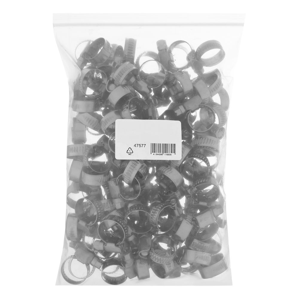 Хомуты нержавеющая сталь, Стандартное болтовое крепление 10-16 мм, 100 штук в упаковке, ширина 9 мм Сибртех (47577)