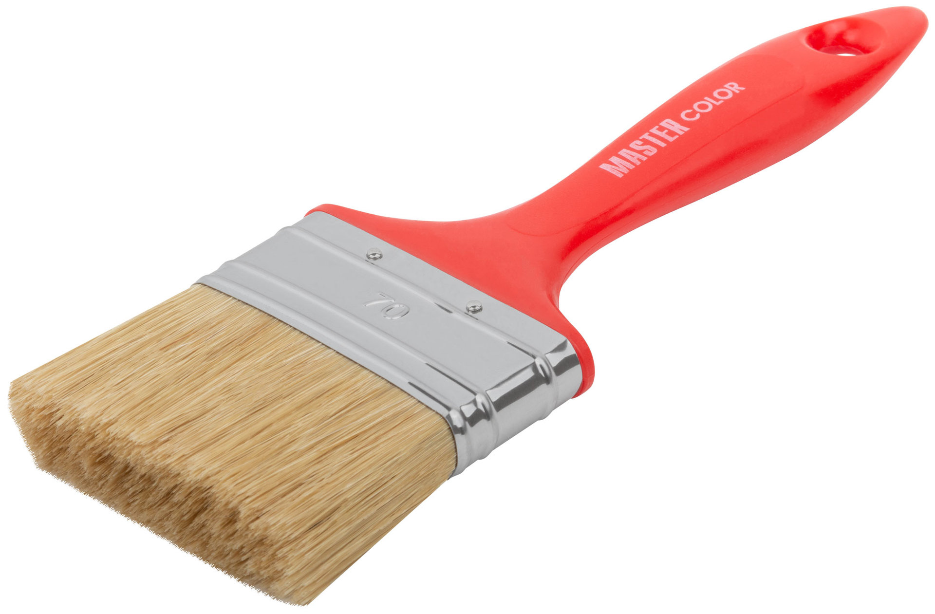 Кисть флейцевая, толщ. 16 мм, 70% ПБT/30% светлая натур. щетина, нерж.обжим, пласт. ручка, ширина 70 мм (30-0124)