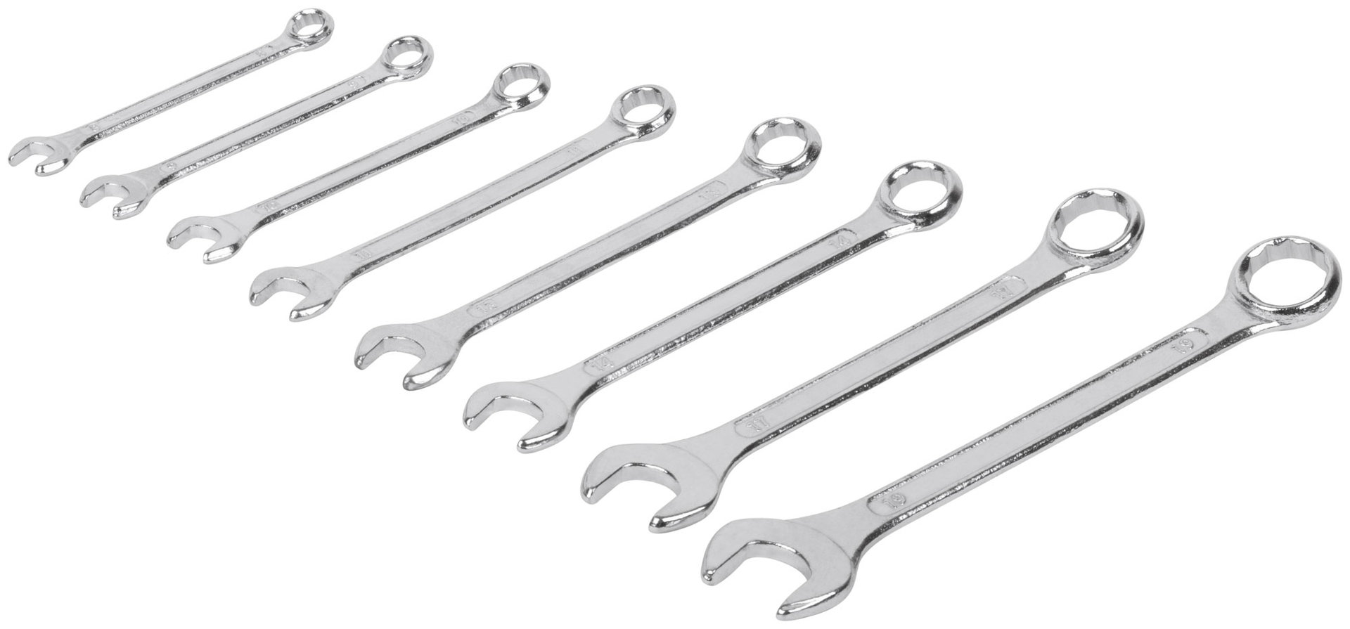 Ключи комбинированные Стандарт, набор 8 шт. ( 8-19 мм ) (63408)