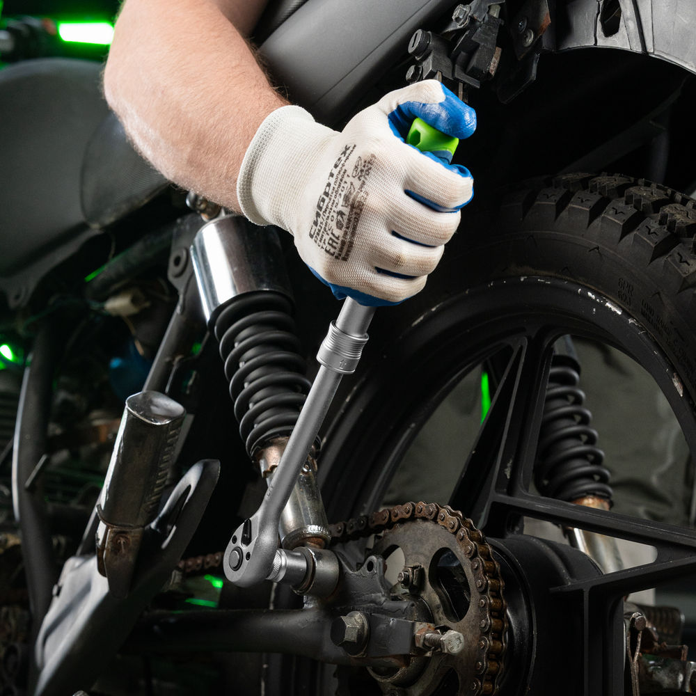 Ключ-трещотка телескопический 3/8, 215-315 мм, 72 зуба, с быстрым сбросом Сибртех