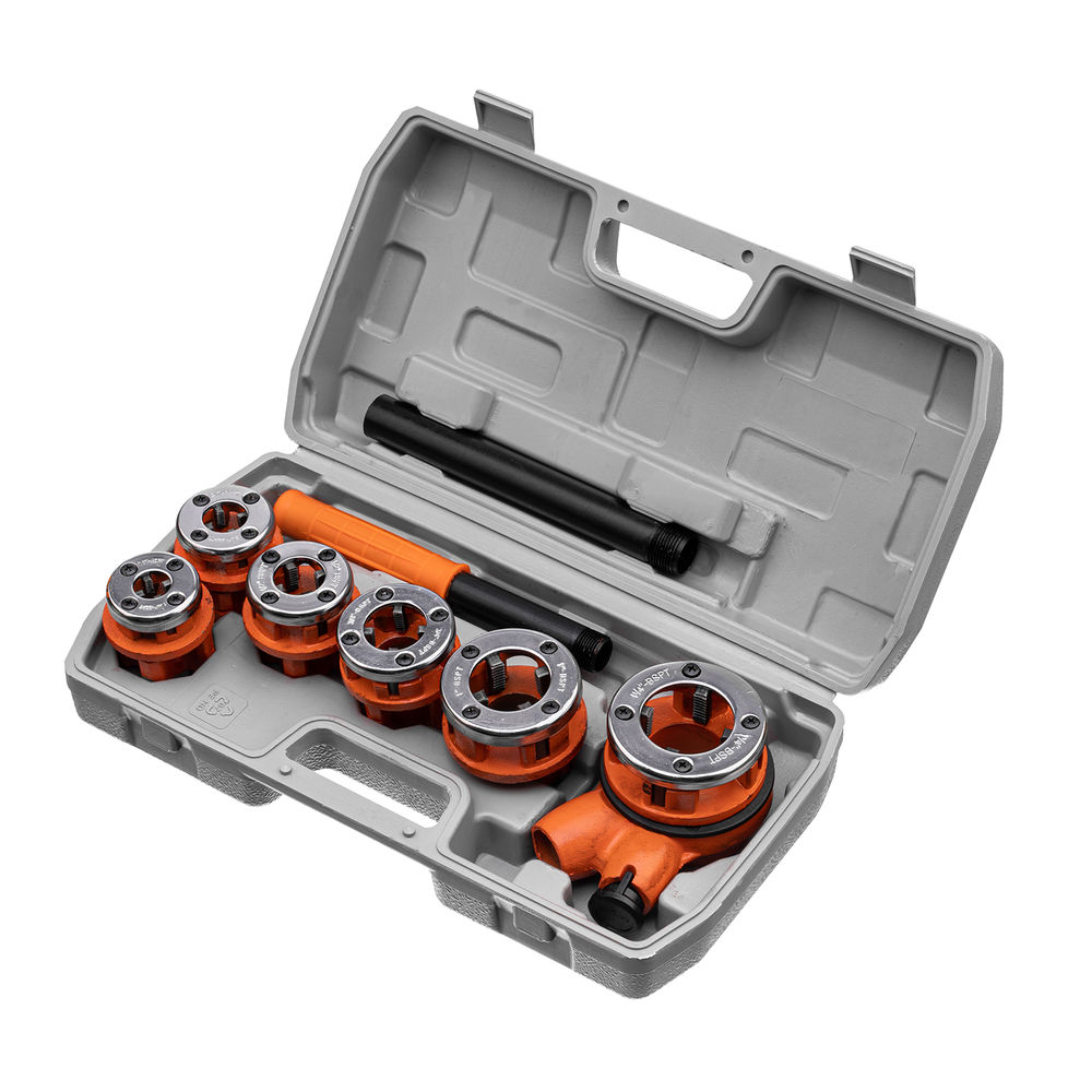 Набор клуппов 1/4-3/8-1/2-3/4-1-1.25, плашкодержатель с трещоткой, 9 предметов Sparta