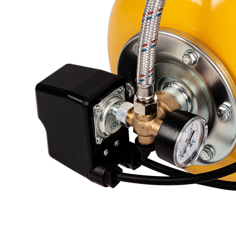 Насосная станция PS1000Х, 1000 Вт, 3500 л/ч, ресивер 24 л, подъем 44 м, нержавейка Denzel (97211)