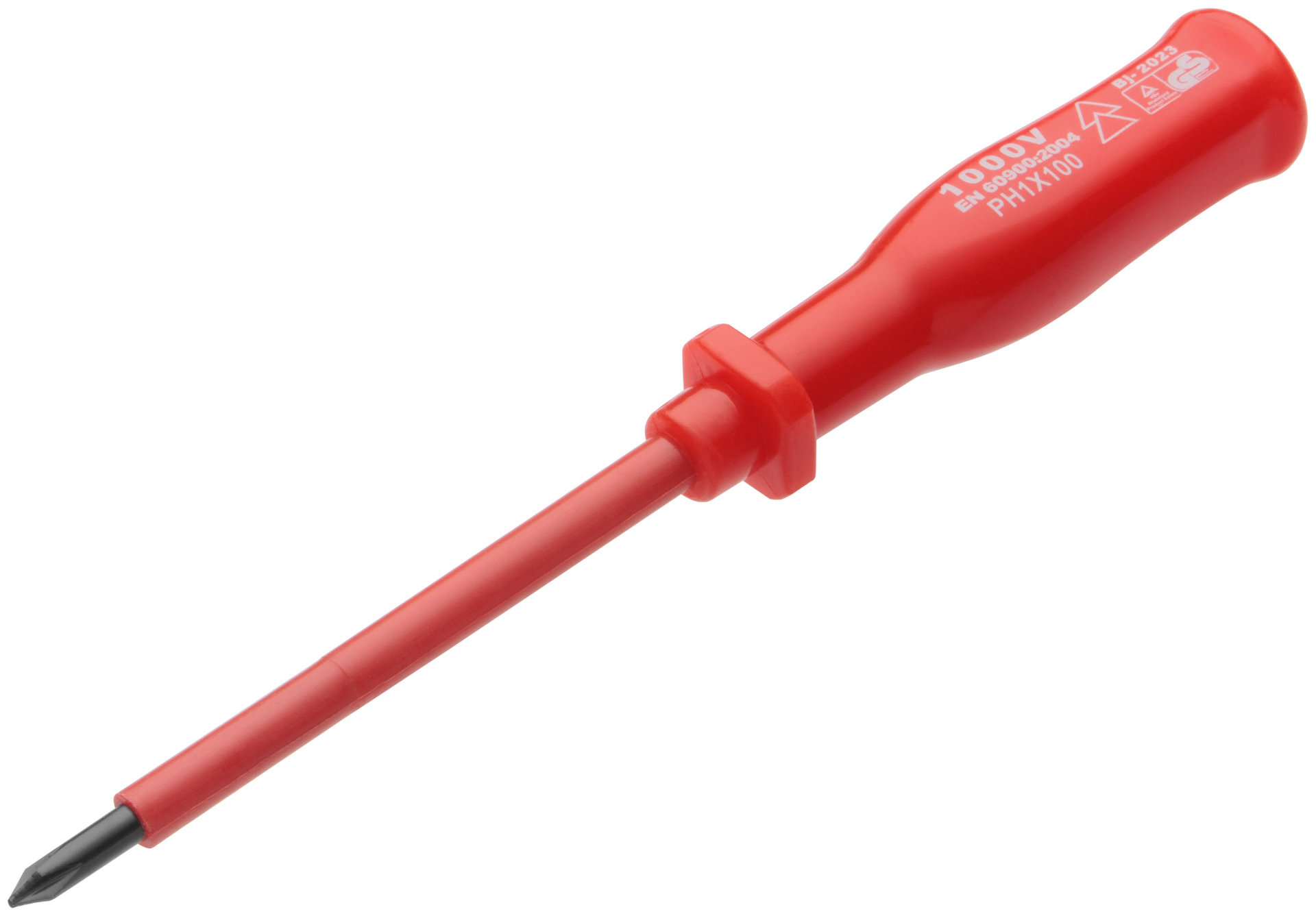 Отвертка изолированная 1000 В, CrV сталь, пластиковая ручка РН1 х 100 мм (55807)