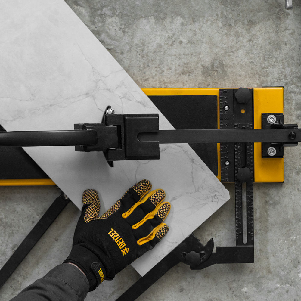 Плиткорез рельсовый 800х16мм, каретка на подш., стальная станина, усил. рукоятка-пенал Denzel (877016)