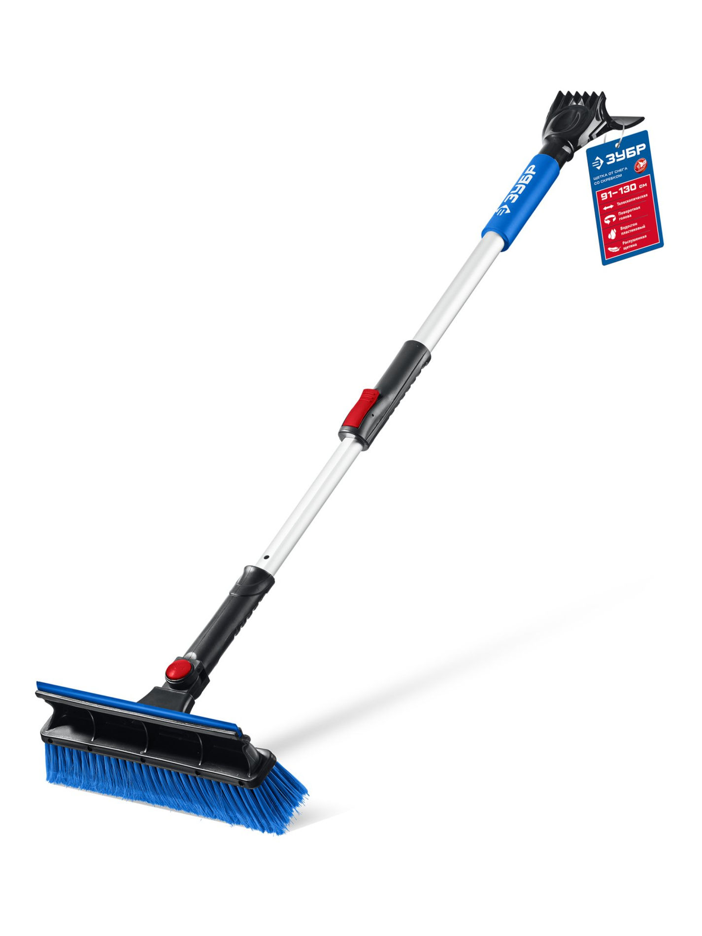 Щетка телескопическая с поворотной головой и водосгоном от снега автомобильная 910-1300 мм ЗУБР Профессионал 61060-150_z01