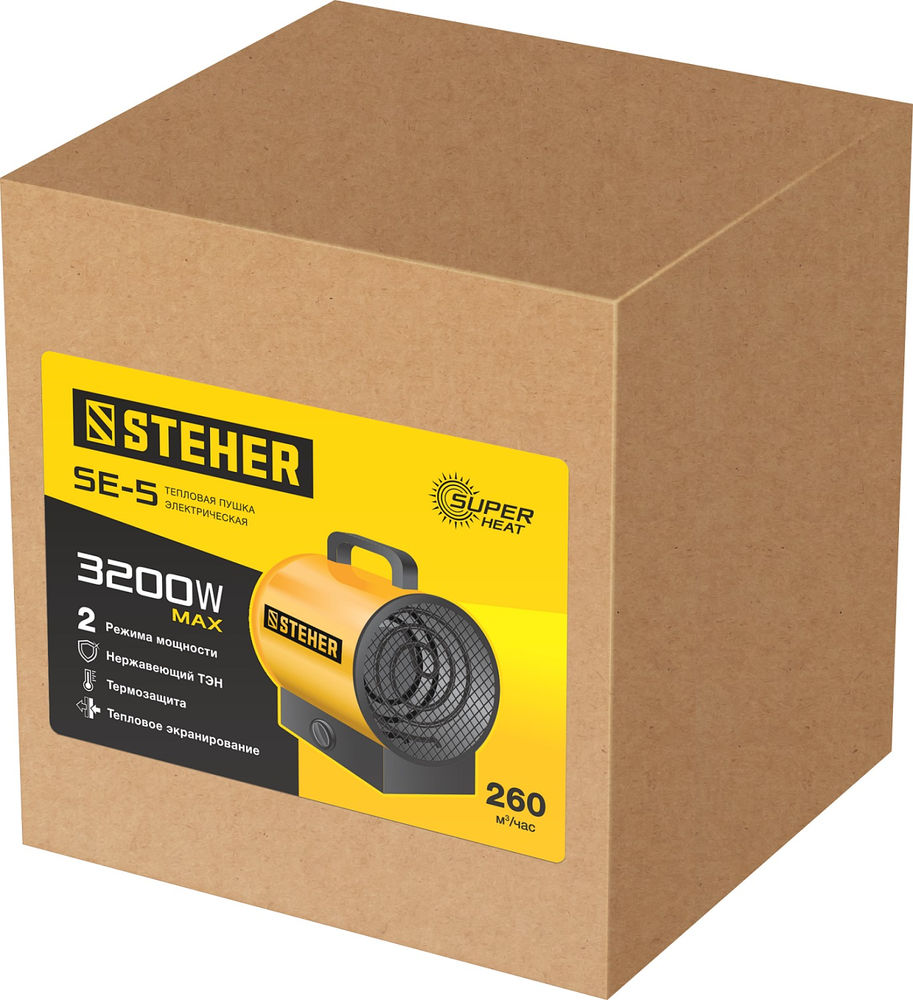 Пушка тепловая электрическая 3 кВт STEHER SE-5