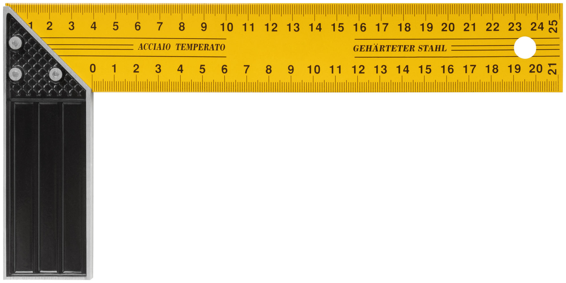 Угольник столярный желтый усиленный 250 мм (19425)