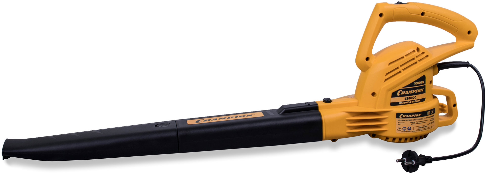 Воздуходувка электрическая 1000Вт 1,9кг 264м?/ч 96м/с CHAMPION EB1000