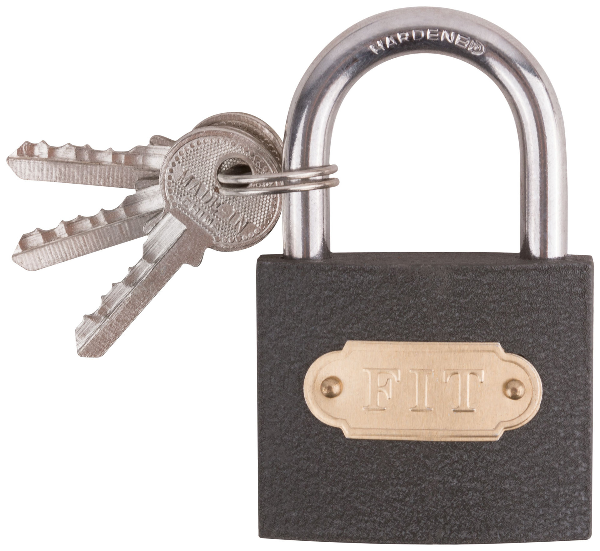 Замок навесной железный 50х40 мм, стальная дужка 7 мм (67150)