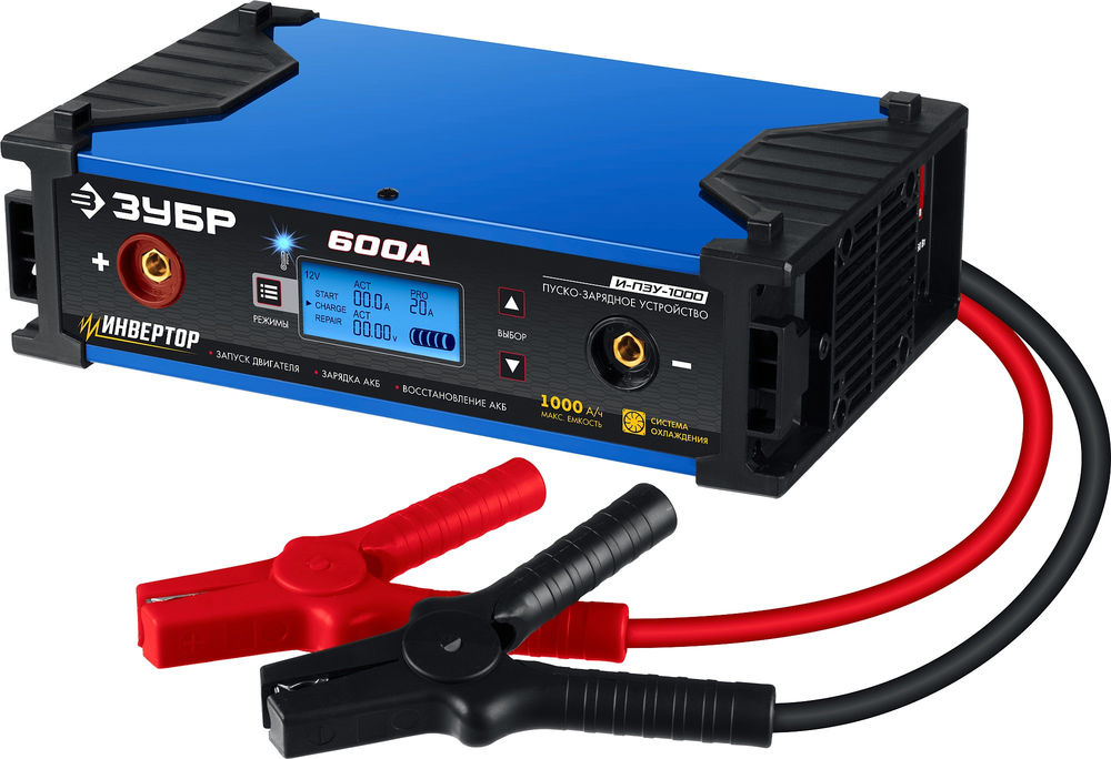 Пуско-зарядное устройство 12/24 В 600 А 5-80 А инверторное ЗУБР И-ПЗУ-1000 59325