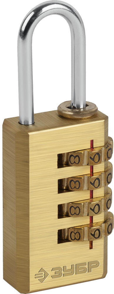 Навесной замок кодовый 35 х 21 х 10 мм, 4 диска, мини ЗУБР Профессионал 37118-2_z02