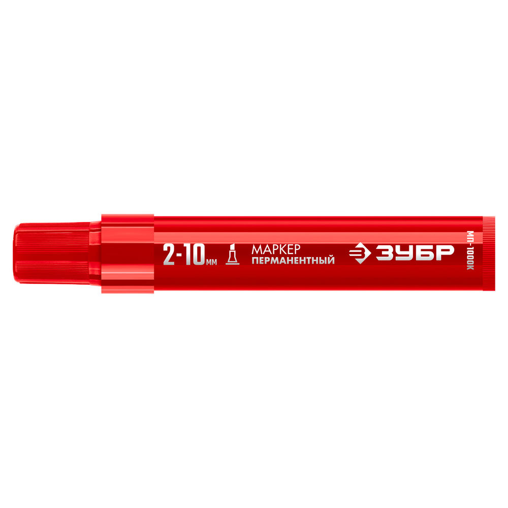 Перманентный маркер клиновидный МП-1000К красный, 2-10 мм ЗУБР 06333-3