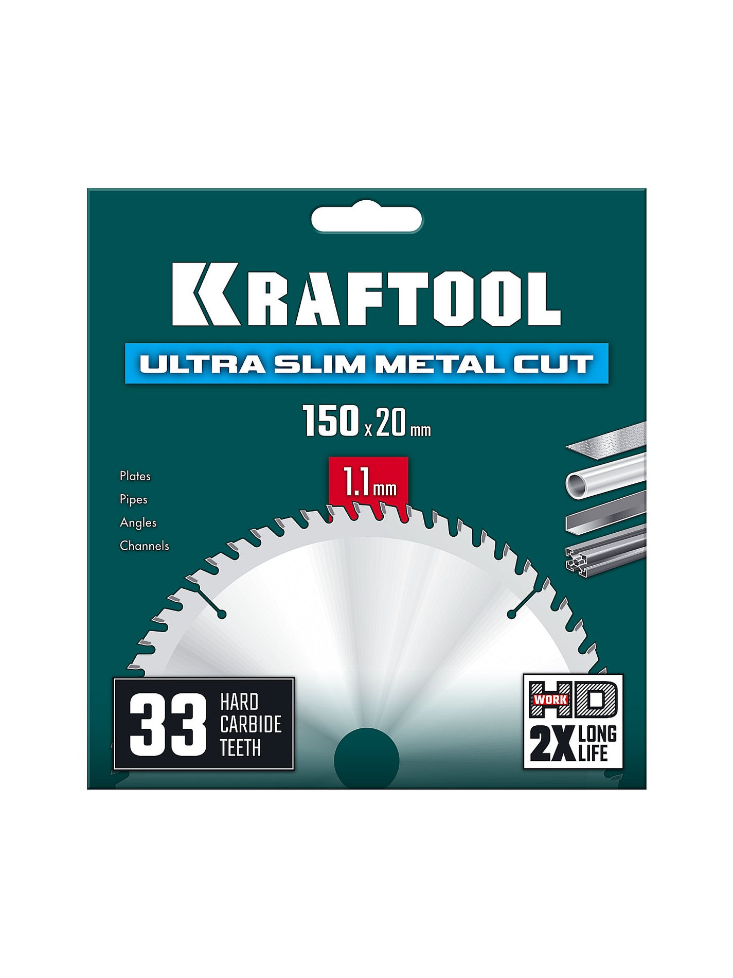 Диск пильный Ultra-Slim Metal Cut, 150 х 20 x 1.1 мм, 33Т, тонкий рез металла KRAFTOOL 36956-150-20-33