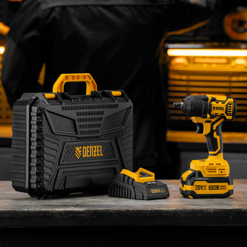 Гайковерт ударный аккумуляторный бесщет. CIWH-BL-20-500, Li-Ion, 20 В// Denzel (26524)