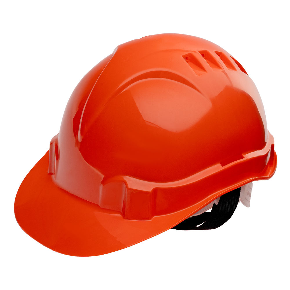 Каска защитная из ударопрочной пластмассы, оранжевая Сибртех (89113)
