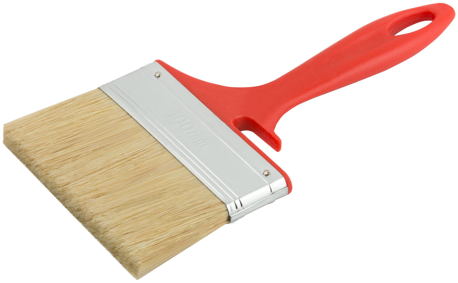 Кисть флейцевая Крафт, натур.светлая щетина, пластиковая ручка с выемкой 100 мм (00845)