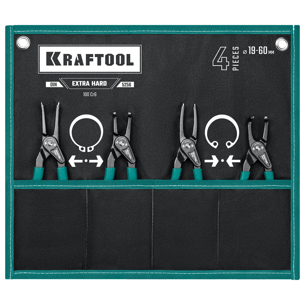 Набор съемников стопорных колец 180 мм, 4 шт KRAFTOOL 22812-H4