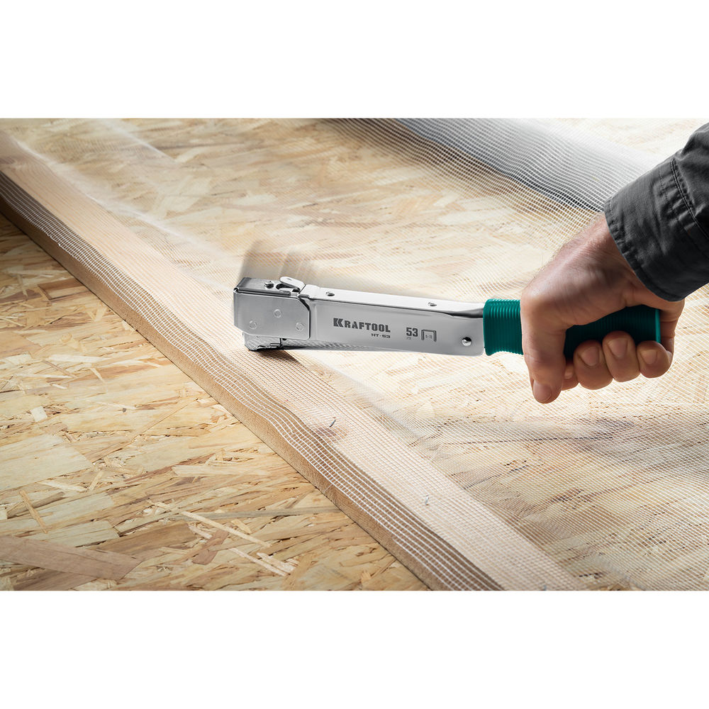 Высокоскоростной стальной скобозабиватель HAMMER TACKER, тип 53 (A/10/JT21) 23GA (6 - 10 мм) KRAFTOOL 3153