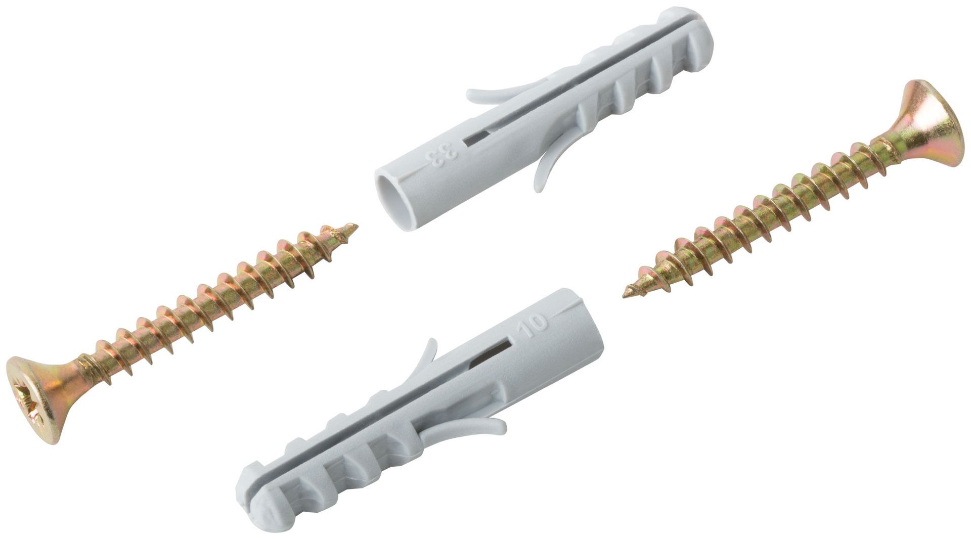 Крепление для плинтусов.Комплект: дюбель с шурупом 6х30/4х30 (фасовка 12 шт) (24891-2)