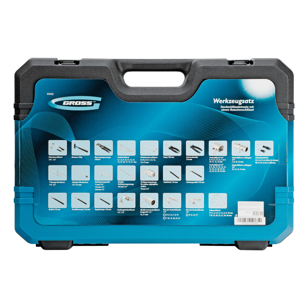 Набор инструментов, 1/4, 1/2, CrV, 120 зубьев, 115 предметов Gross