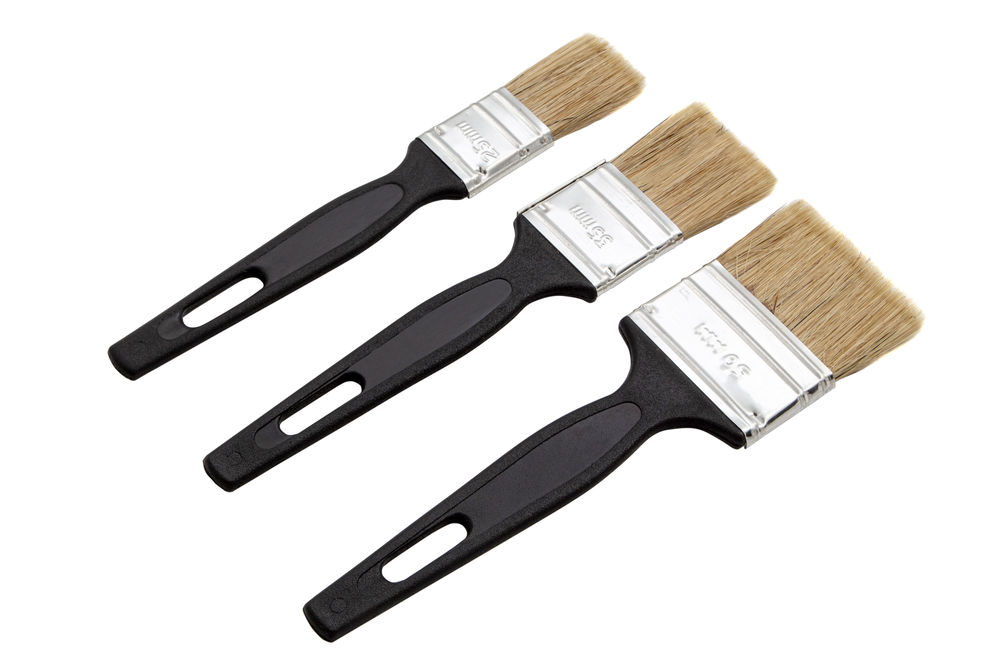 Набор кистей флейцевых 3 шт. (25 мм, 35 мм, 50 мм) натуральная щетина, пластиковая ручка Сибртех (82507)