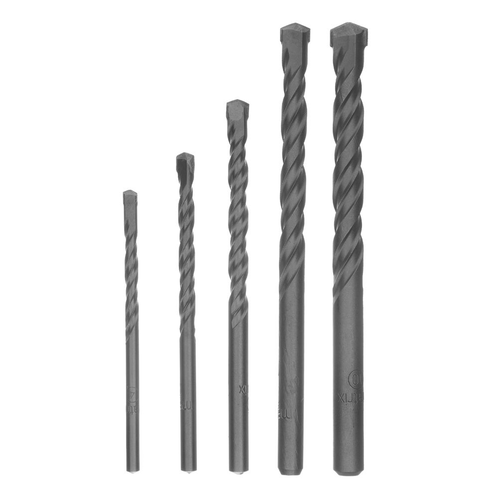 Набор сверл по бетону, 4-5-6-8-10 мм, пластиковый кейс, Matrix (70730)