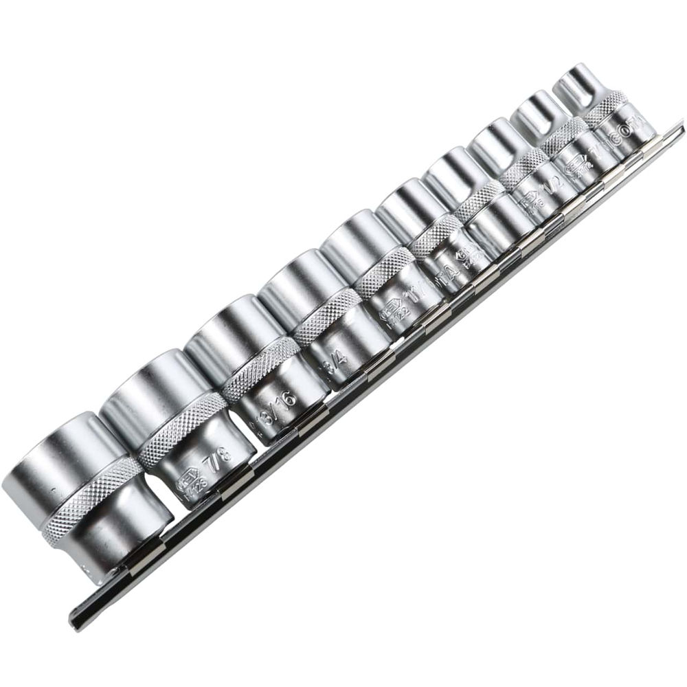 Набор торцевых головок 12-ти гранных 10 пр. на линейке, 3/8-15/16 1/2 Licota TBS-22006