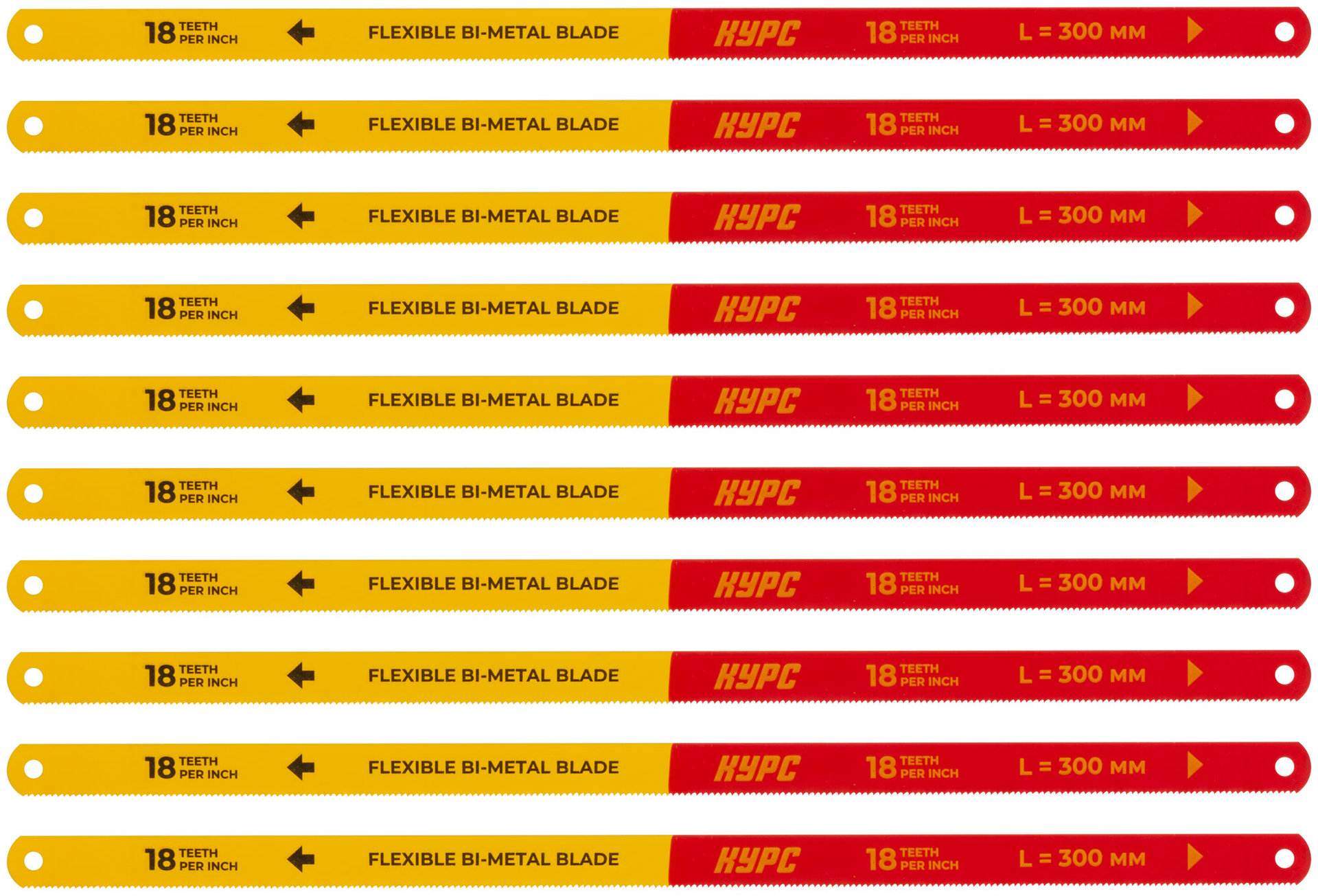 Полотно ножовочное по металлу 300х12 мм Профи (Bi-Metal), 10 шт. ( 18 ТPI ) (40120)