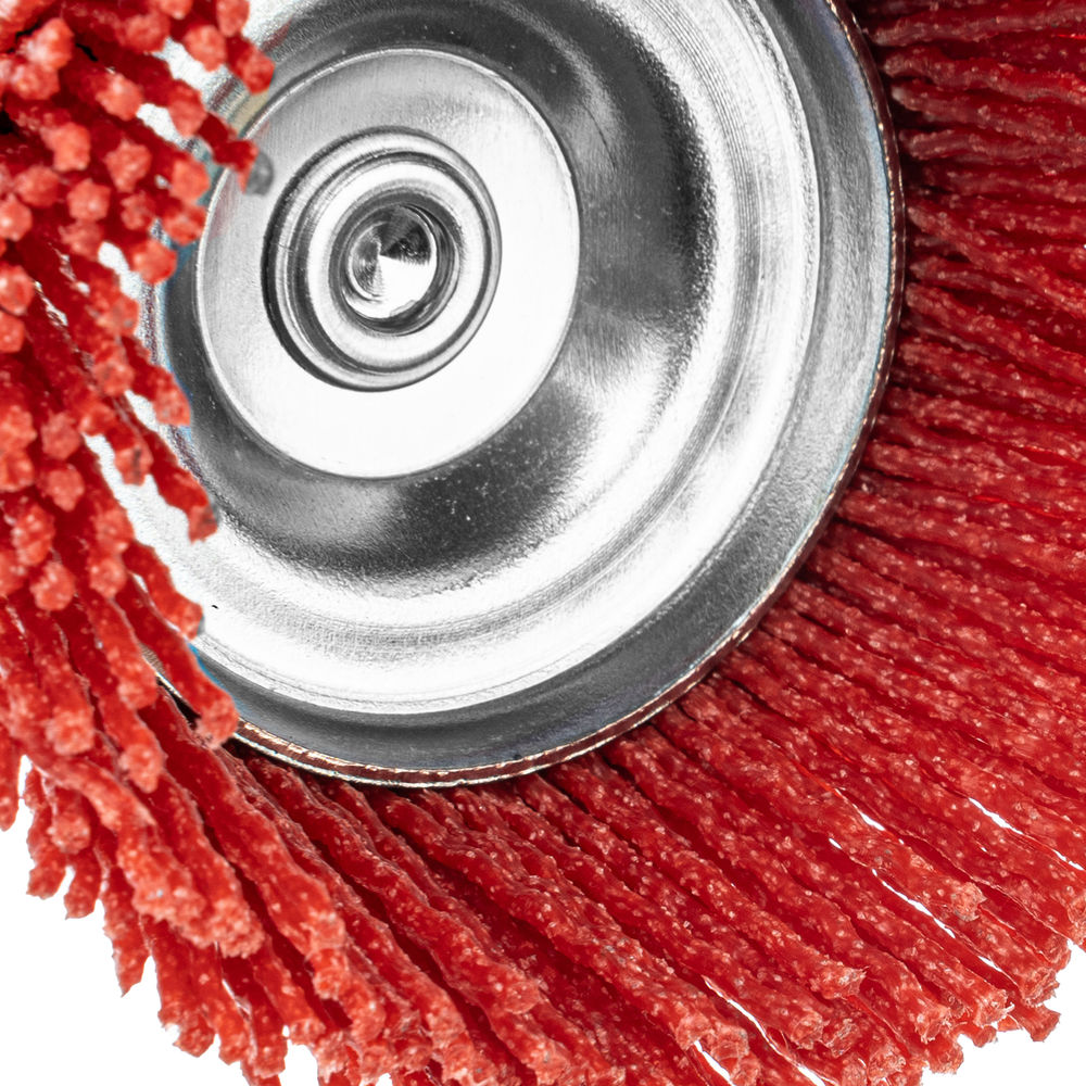 Щетка для дрели, 75 мм, Чашка, со шпилькой, нейлоновая щетина Denzel (74436)