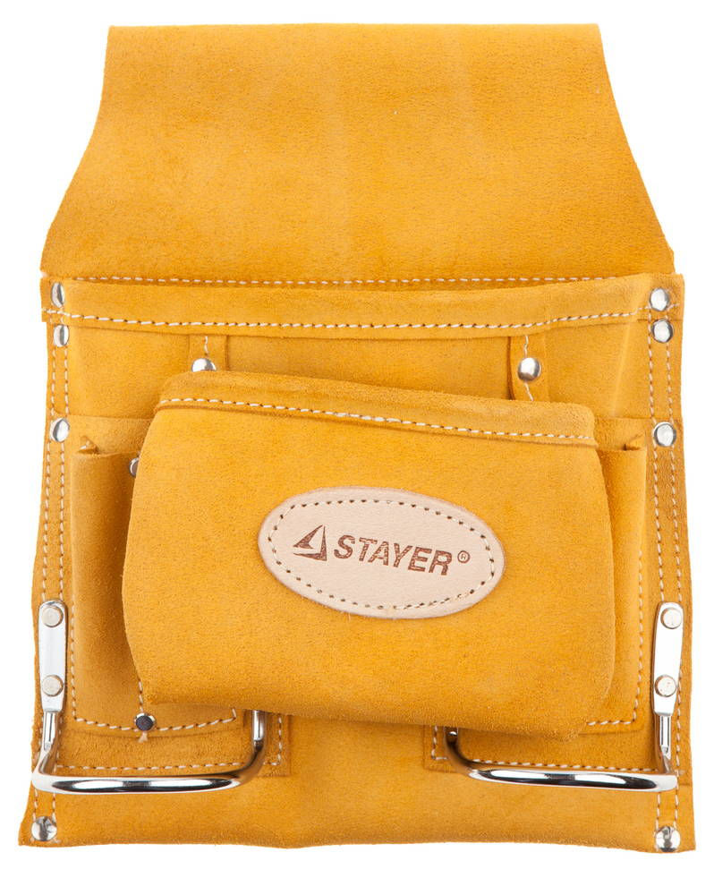Сумка поясная для инструментов с 8 карманами кожаная, 2 скобы Professional STAYER 38515