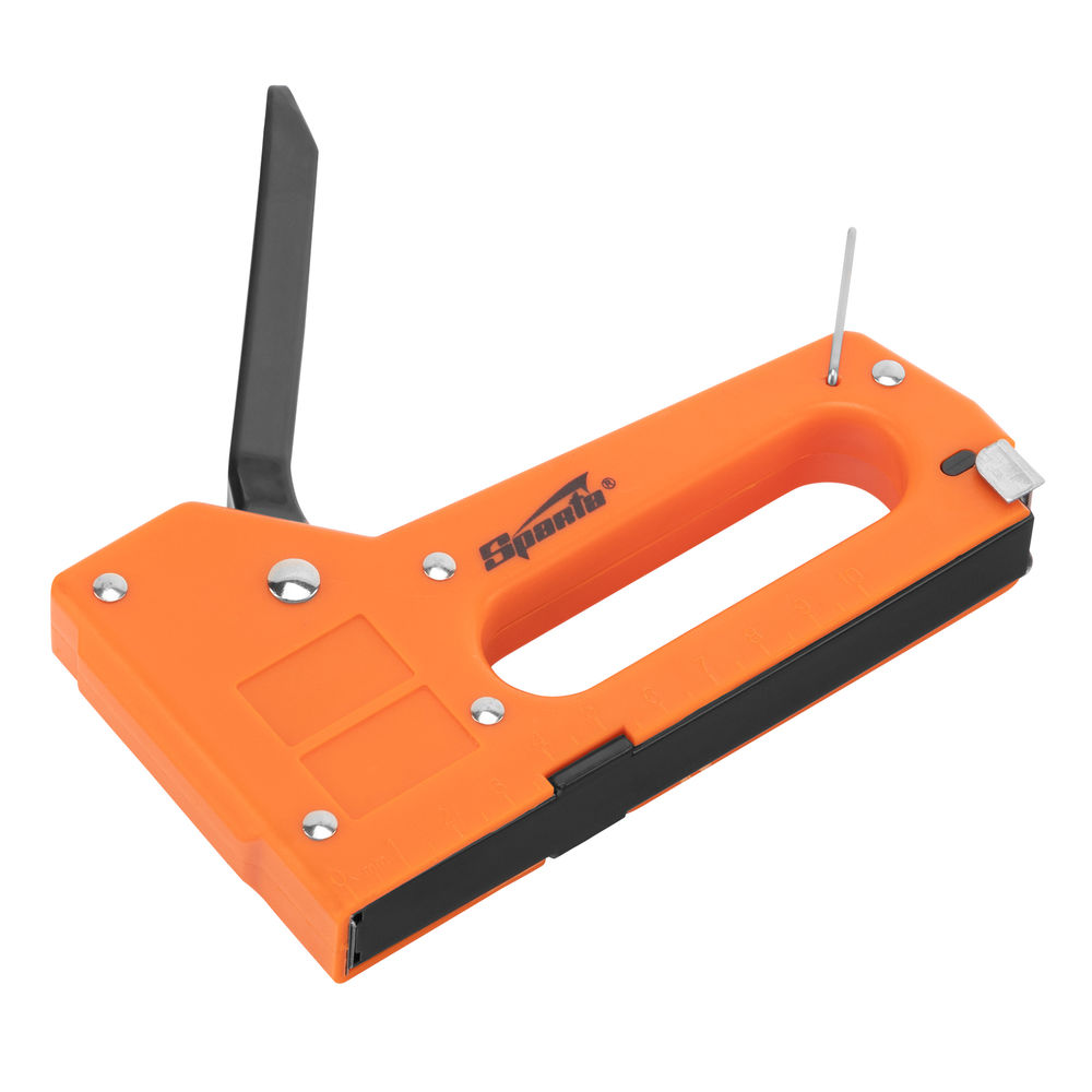 Степлер мебельный пластиковый, со скобами 100 шт, тип скобы 53, 4-8 мм Sparta (42001)