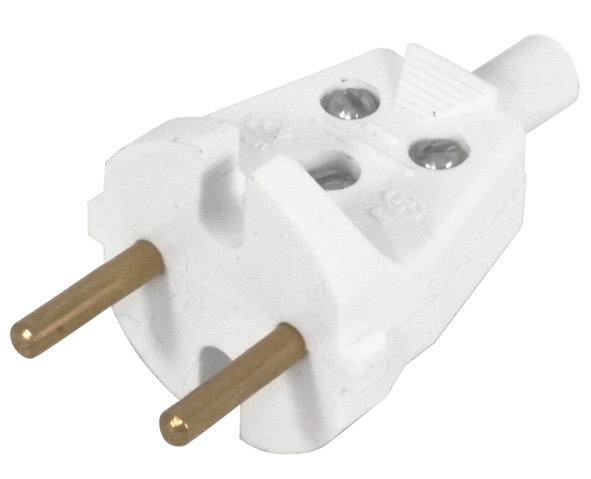 Вилка электрическая В6-001 без заземления, белая 6 А (84252)
