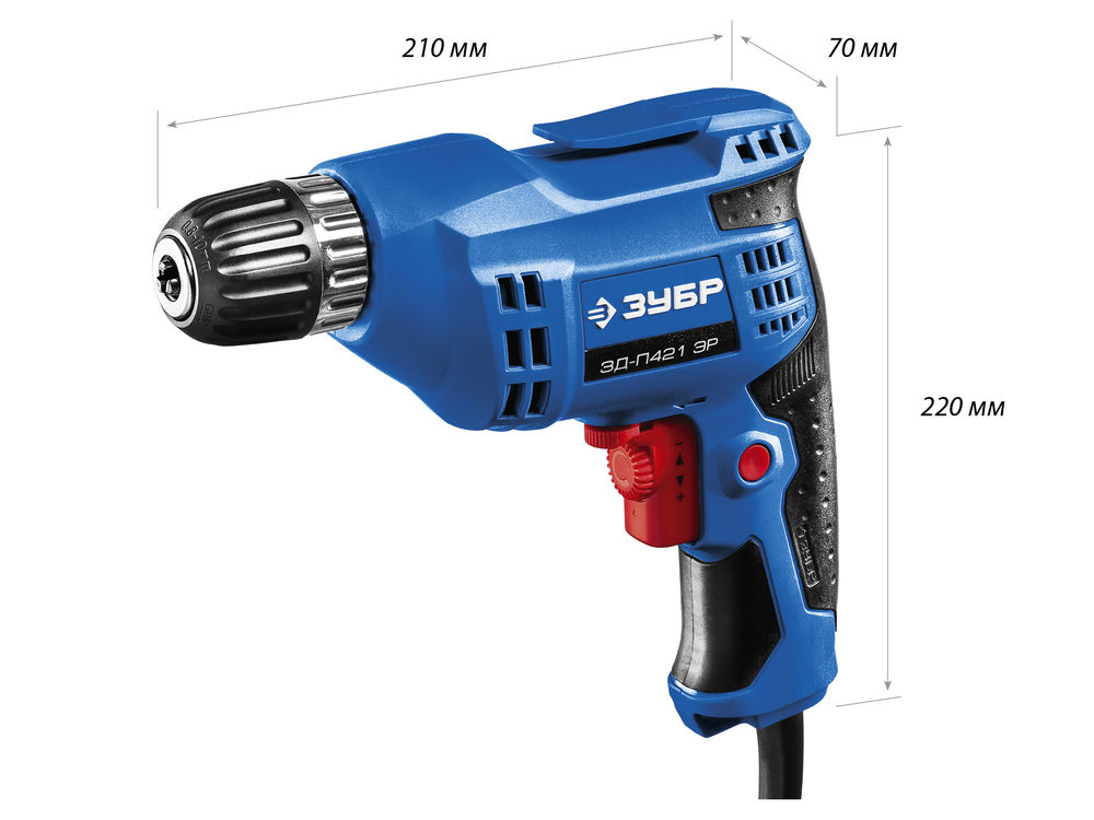 Дрель безударная 420 Вт 10 мм БЗП Профессионал ЗУБР ЗД-П421 ЭР