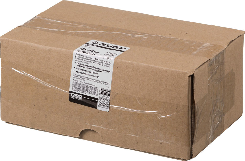 Винт с полусферической головкой M5?45 мм DIN 7985 кл. пр. 4.8 цинк 5 кг ЗУБР 303150-05-045