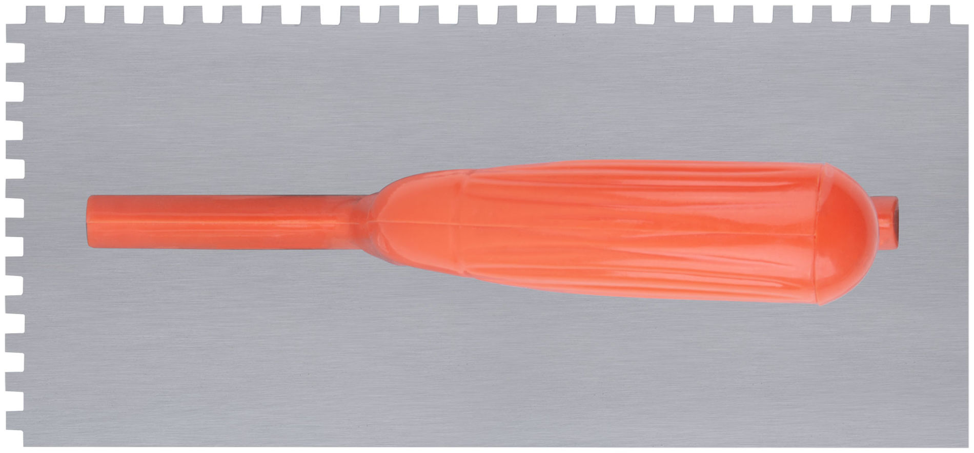 Гладилка стальная с пластиковой ручкой, 280х130 мм зубчатая, зуб 6х6 мм (05137)