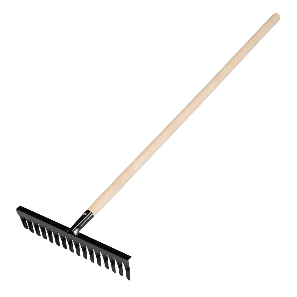 Грабли стальные, 420х1300 мм, 16 витых зубьев, деревянный черенок, Сибртех (61763)