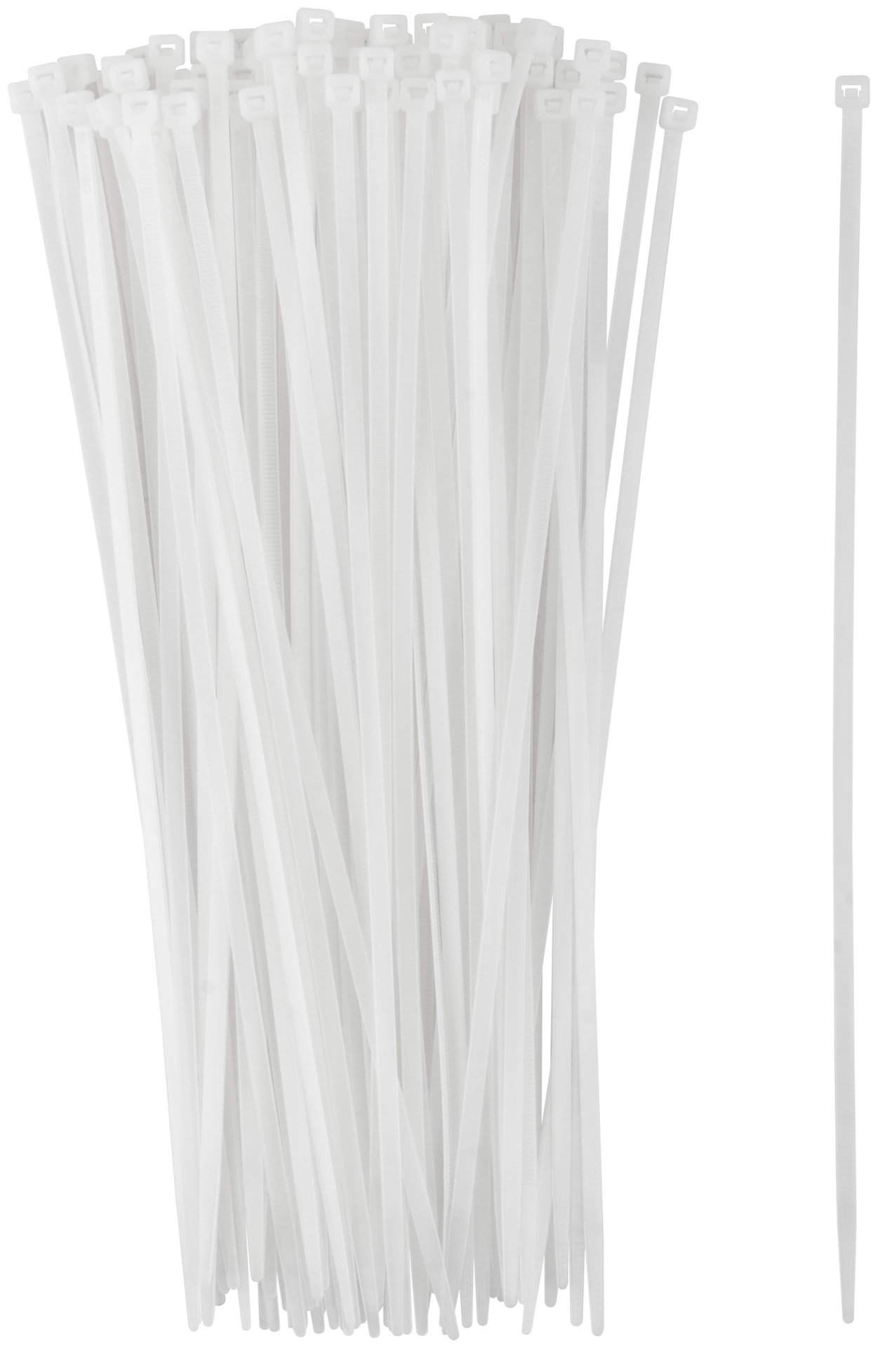 Хомуты нейлоновые для проводов, белые 100 шт., 4,8х300 мм (60376)