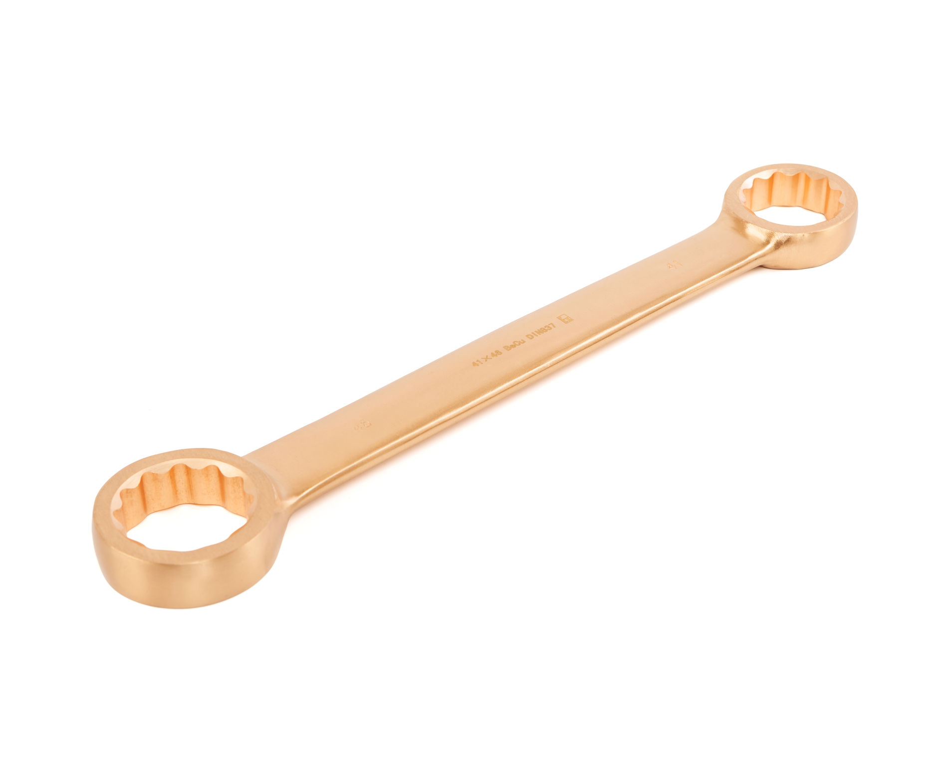 Ключ гаечный накидной двусторонний плоский 41х46 искробезопасный сплав BeCu 153A-4146, HORTZ