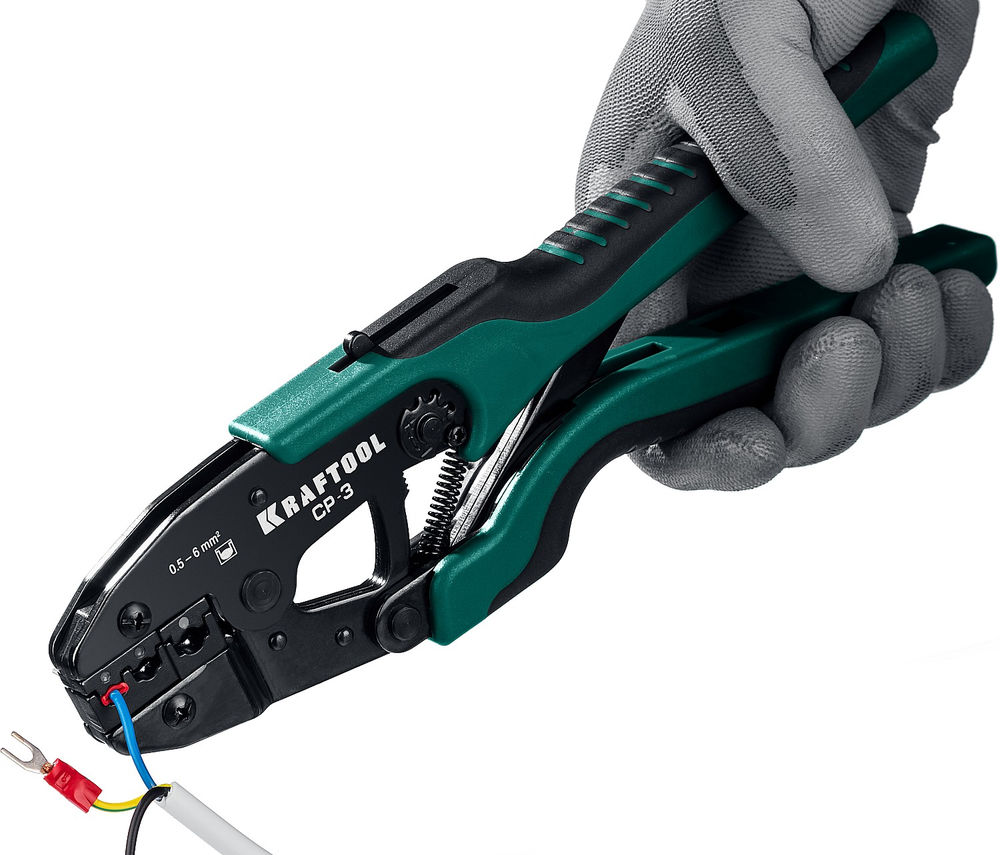 Пресс-клещи 0.5–6 мм? CP-3 для изолированных наконечников и соединительных муфт KRAFTOOL 45461-3