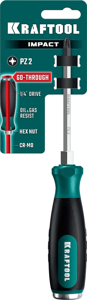 Отвертка ударная PZ 3, сквозной стержень Cr-Mo IMPACT KRAFTOOL 250035-3