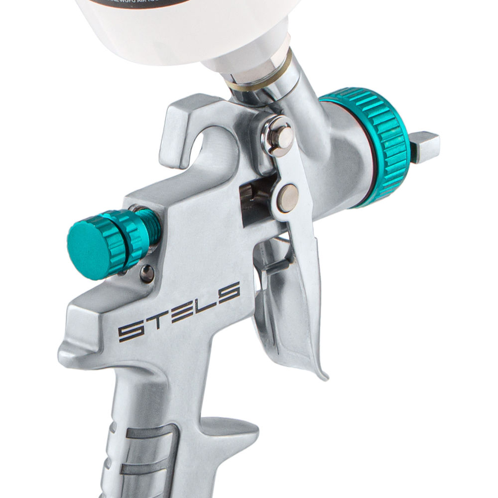 Краскораспылитель AG 810 HVLP, гравитационный, сопло 0.8 мм и 1 мм Stels (57361)